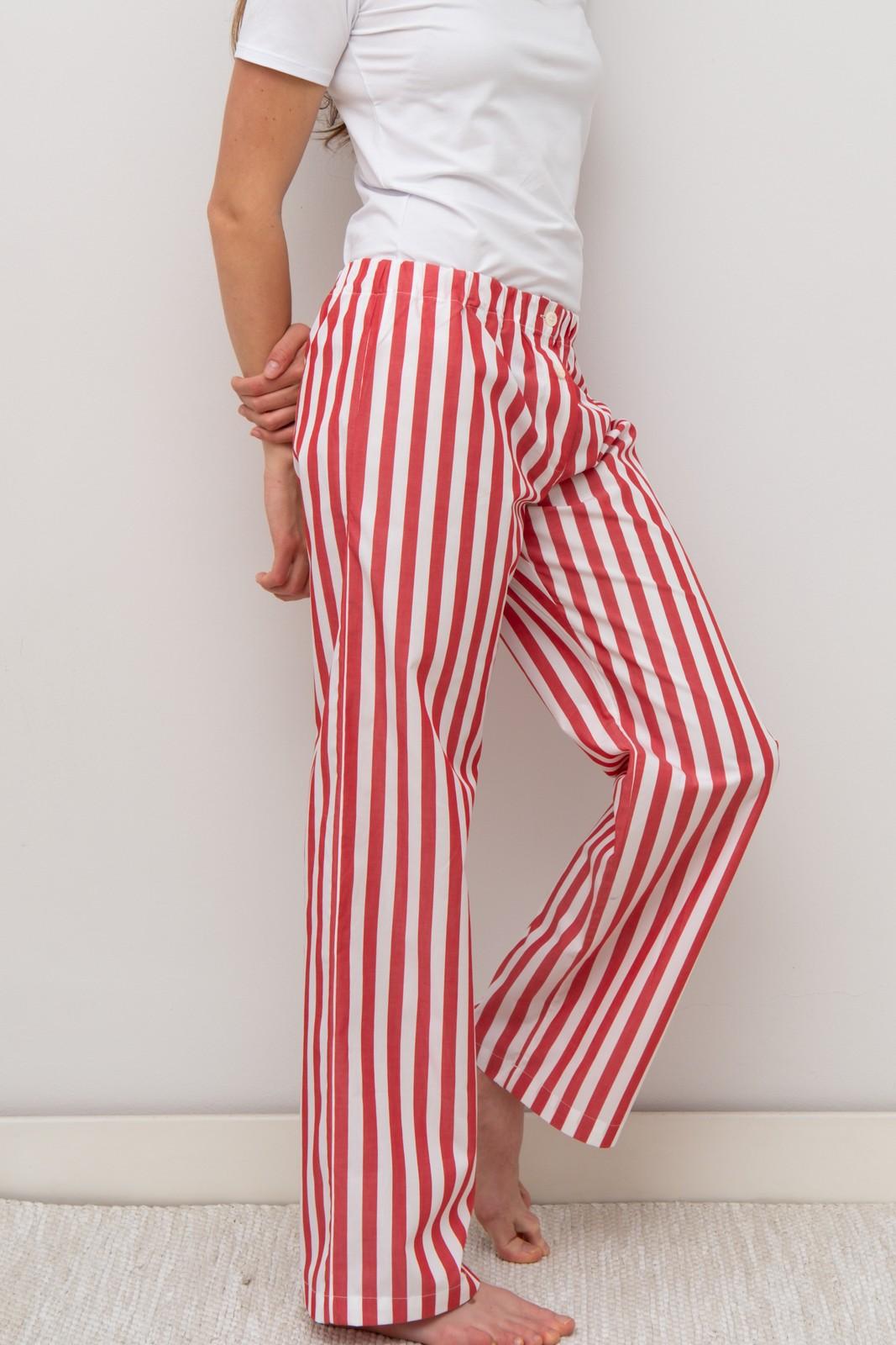 PANTALONI POPELINE DONNA TAGLIATELLA ROSSA PADPTAG ROS SILVIA SCALMANA 