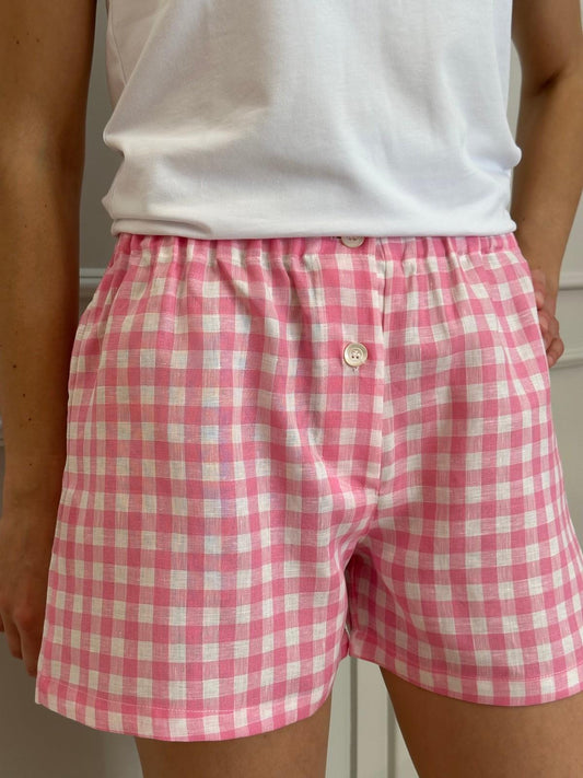 SHORTS DONNA LINO QUADRO FRAGOLA SHDIQDR FRG SILVIA SCALMANA 