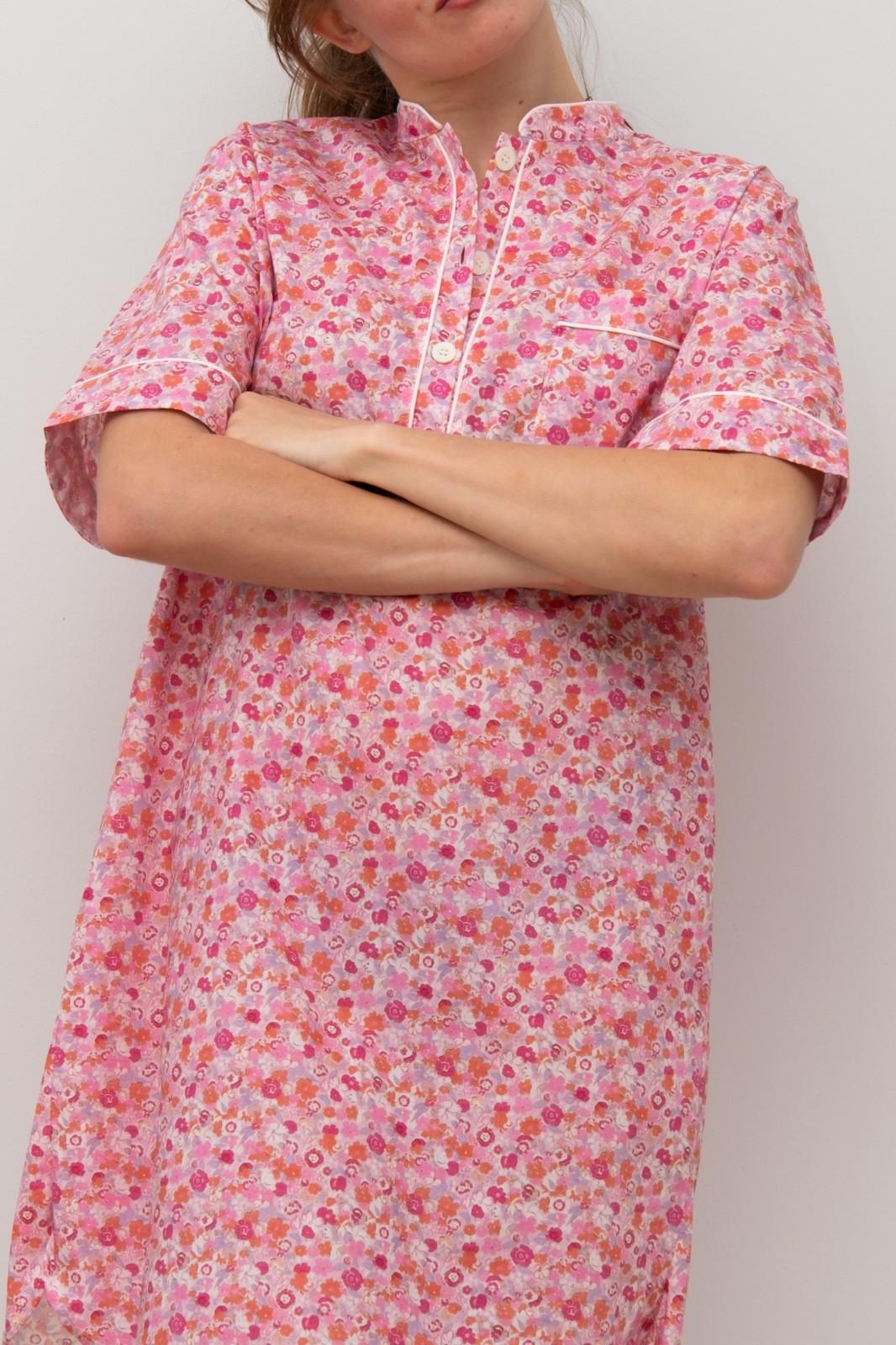 CAMICIA DA NOTTE LIBERTY MANICHE CORTE GEORGIE NCDL GEORGIEROSA SILVIA SCALMANA 