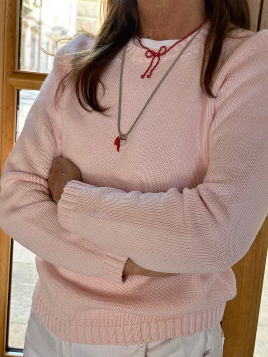 GIROCOLLO DONNA COTONE ROSA