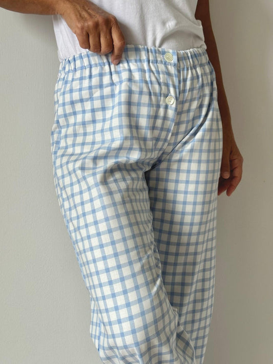 PANTALONI DONNA FLANELLA FINESTRATO AZZURRO PDFL FINESTAZZURRO SILVIA SCALMANA 