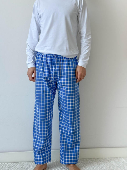 PANTALONI UOMO FINESTRATO FONDO BLUETTE PAUFFIN BLU SILVIA SCALMANA 
