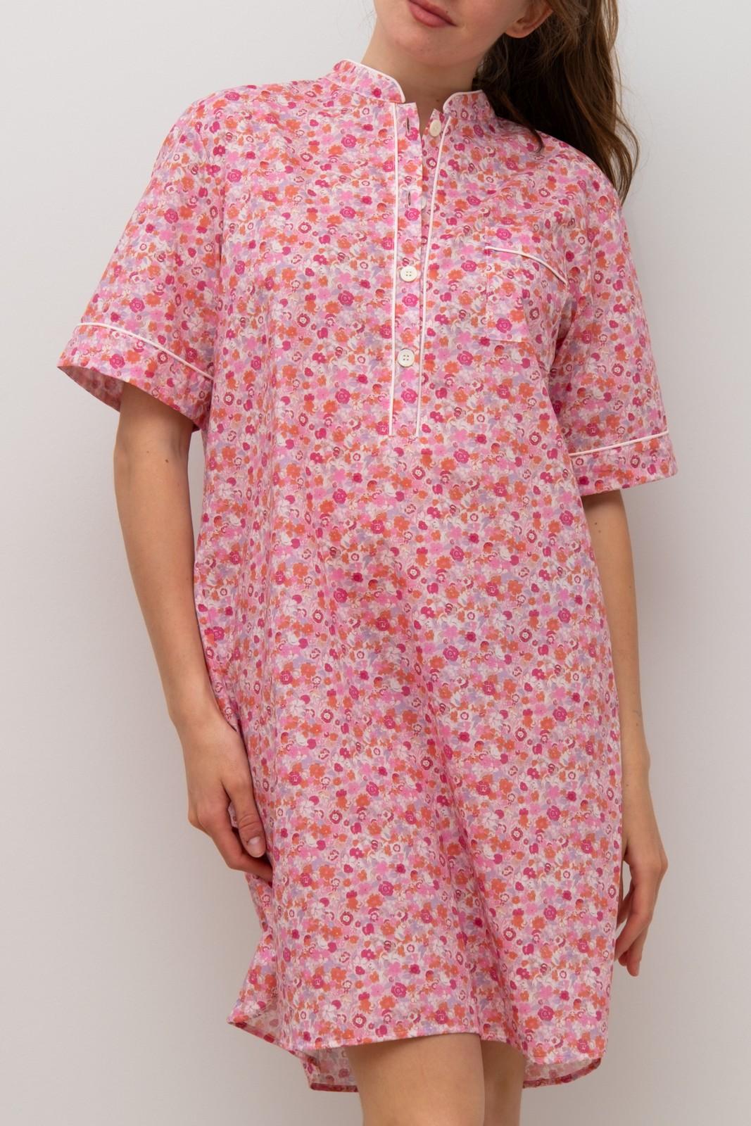 CAMICIA DA NOTTE LIBERTY MANICHE CORTE GEORGIE NCDL GEORGIEROSA SILVIA SCALMANA 