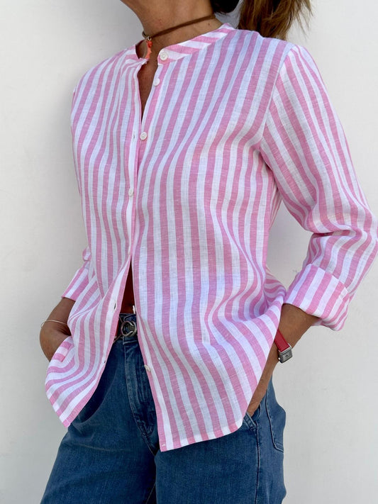 CAMICIA COREANA LINO TAGLIATELLA FRAGOLA CKDITAG FRG SILVIA SCALMANA 