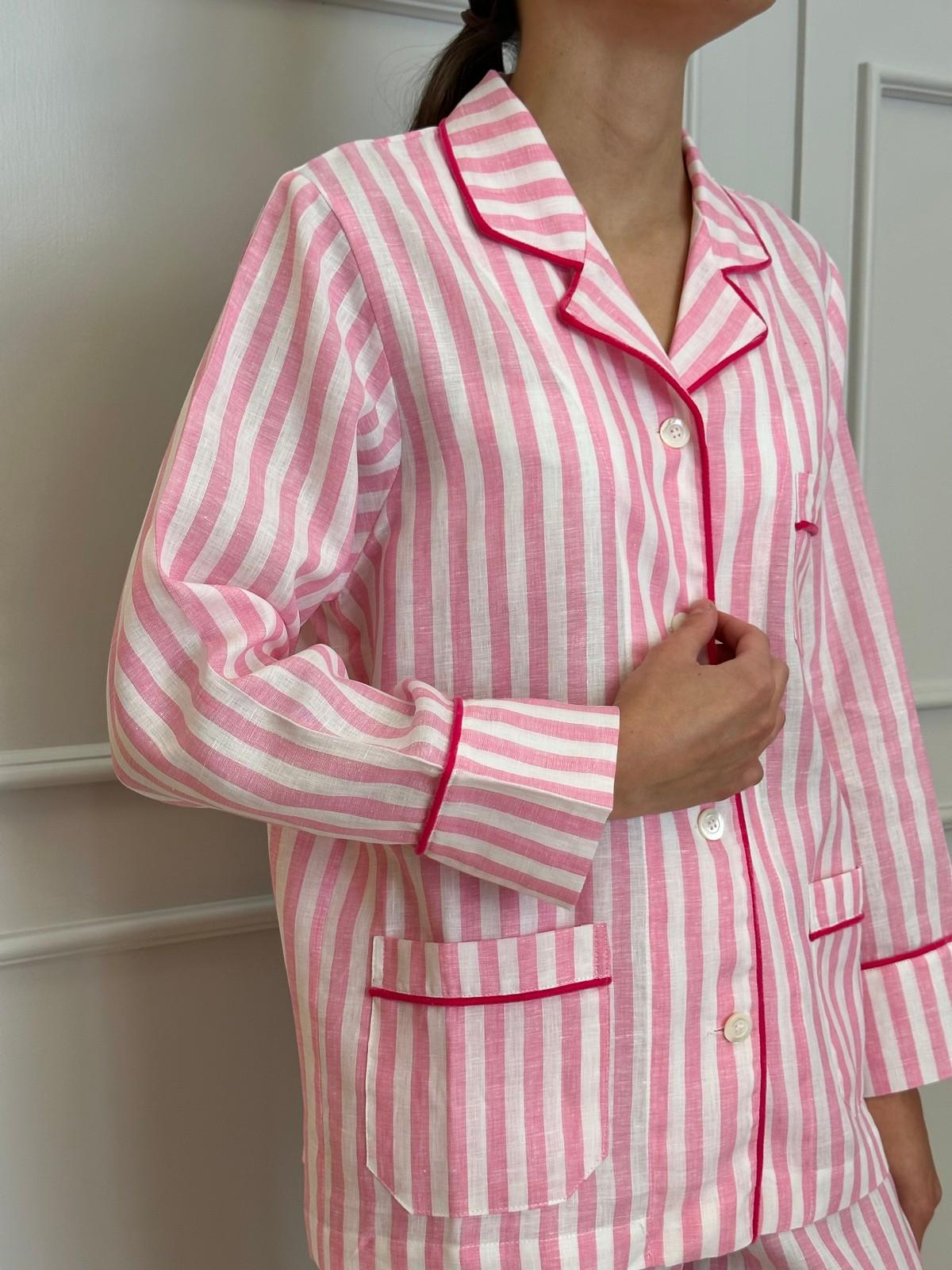 PIGIAMA DONNA IN LINO TAGLIATELLA FRAGOLA PROFILO FRAGOLA CODITAG FRGFRG SILVIA SCALMANA 